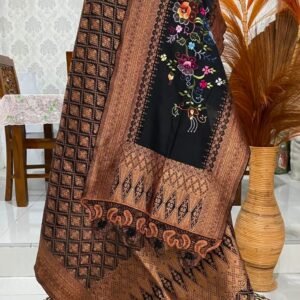 Songket Coklat Tua Hitam Ukiran
